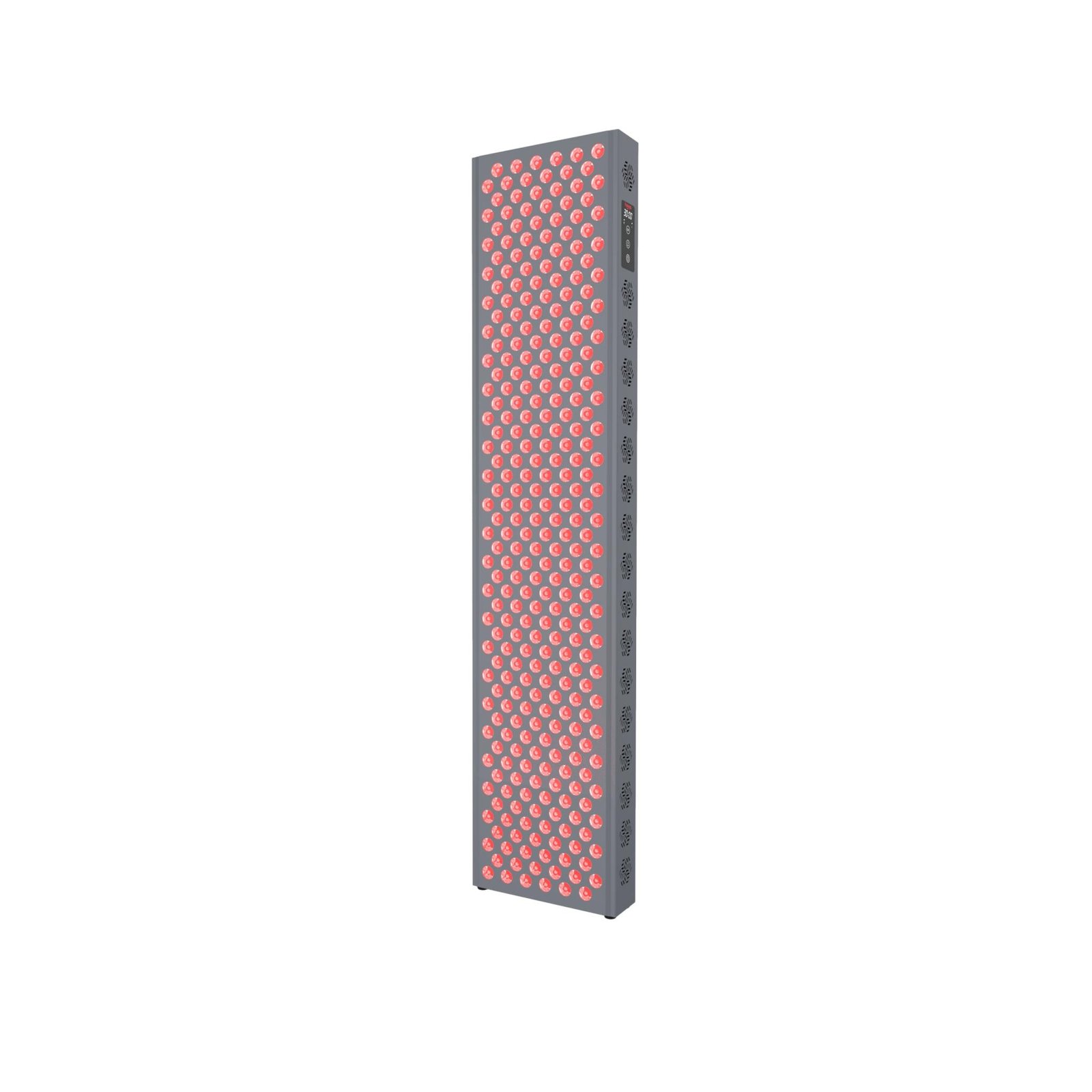 Hooga PRO1500 red light therapy panel, angled and glowing red — manufacturer product photo